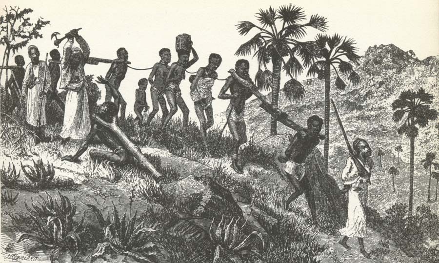 Okade wide each other drove African slave to slavmarknaden